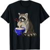 YYUUYUU Japanese Noodles Kawaii Ramen Bowl Funny Raccoon T-Shirt