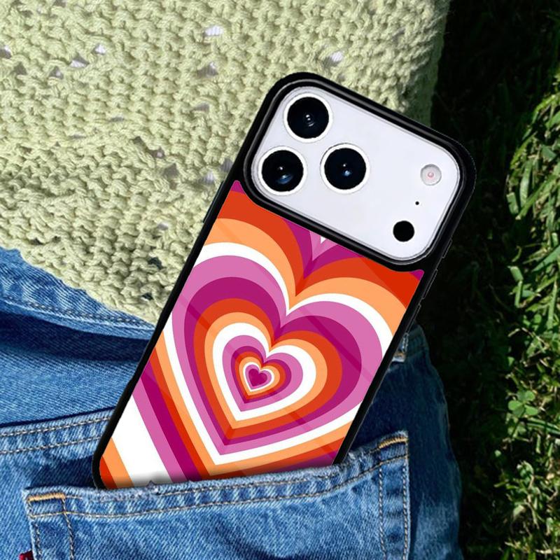 Latte Love Groovy Coffee Heart Pink mobile phone case Compatible with IPhone 17 16 15 14 13 12 11Pro Max 17 Air cover iPhone 14 Pro Max