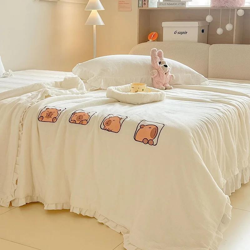 New Class a Cotton Wrinkle Yarn Large Embroidery Summer Quilt