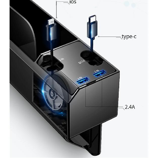 Fast Charging Car Seat Crevice Storage Box Seat Gap Slit Pocket Catcher Organizer Universal Car Seat Organizer Card Phone
