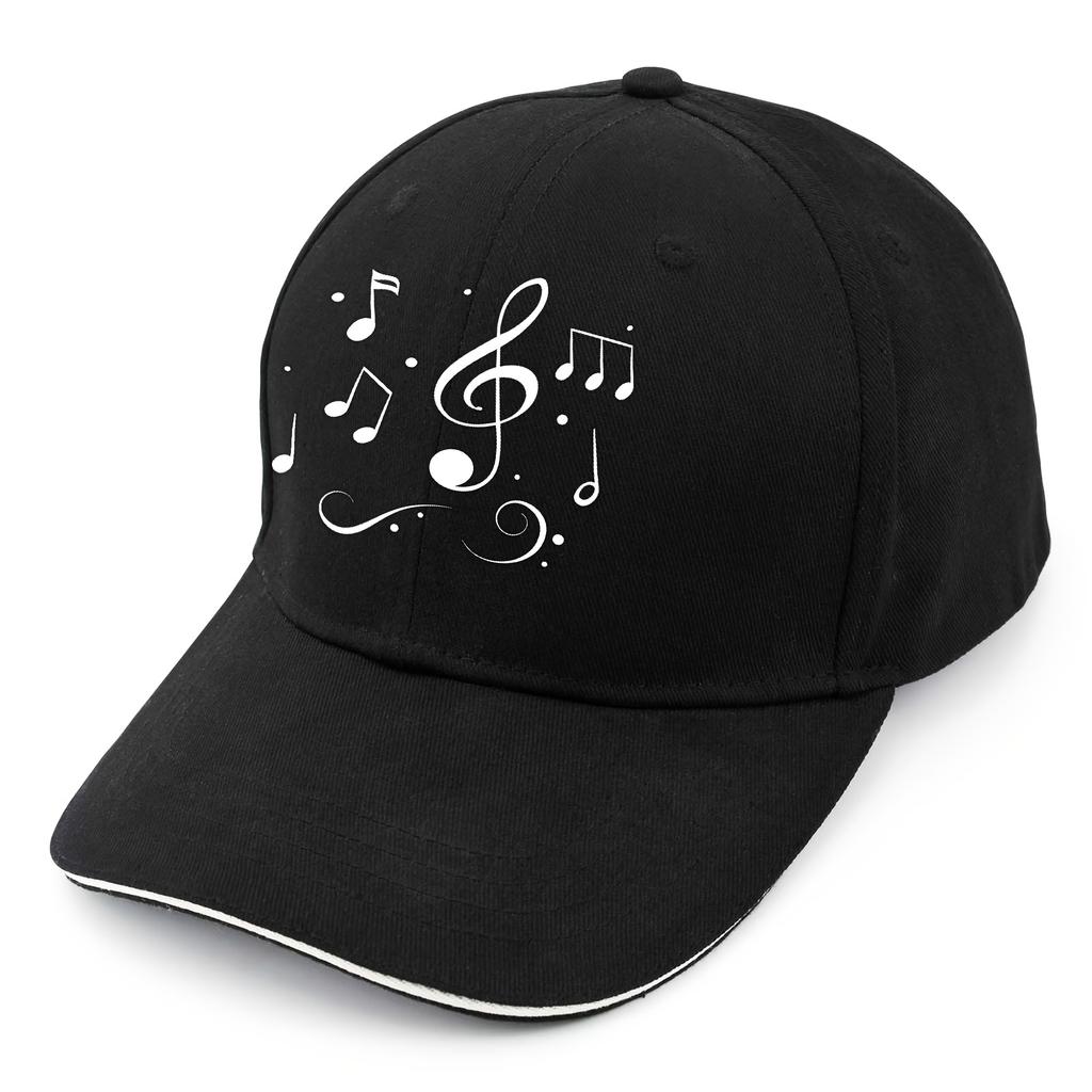 Music Notes Treble Clef Baseball Cap Adjustable Polyester Dad Hat for Unisex Casual Wear