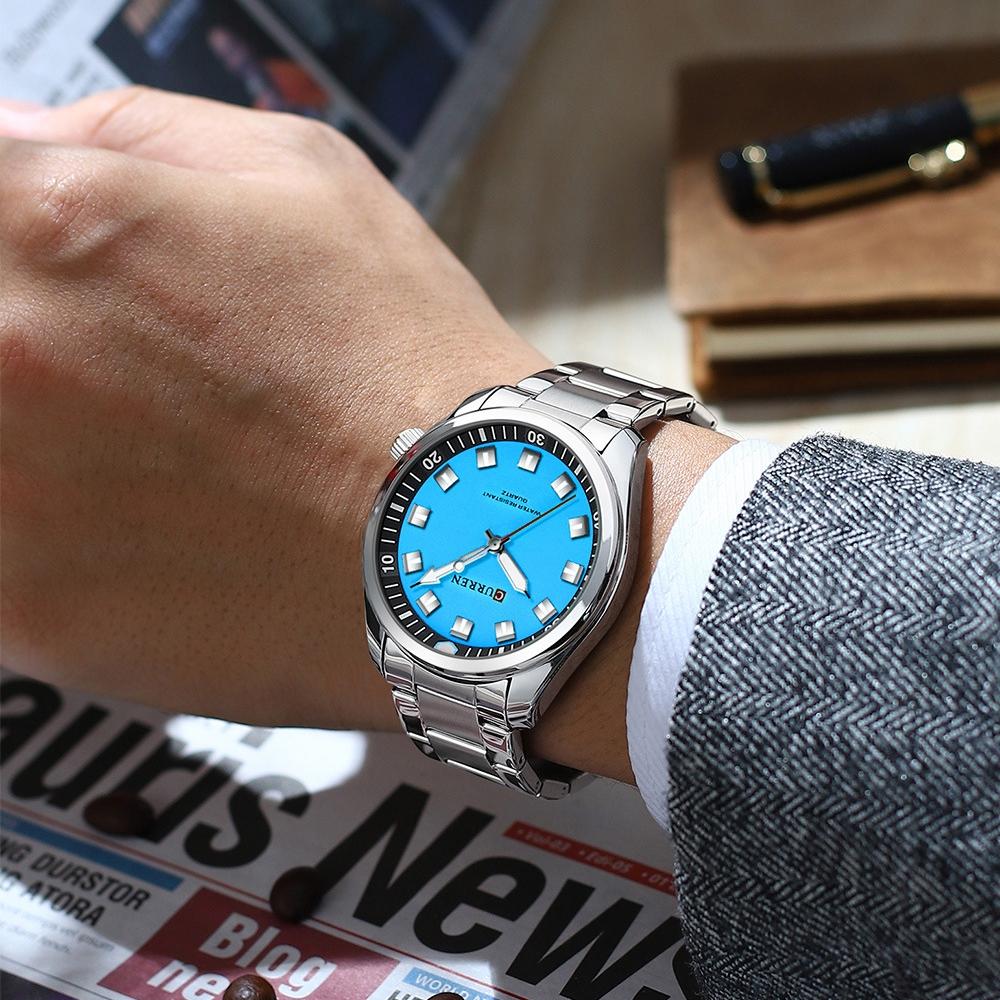 Luxury Watch Business Waterproof Male Clock Luminous Stainless Steel Quartz Men Watch