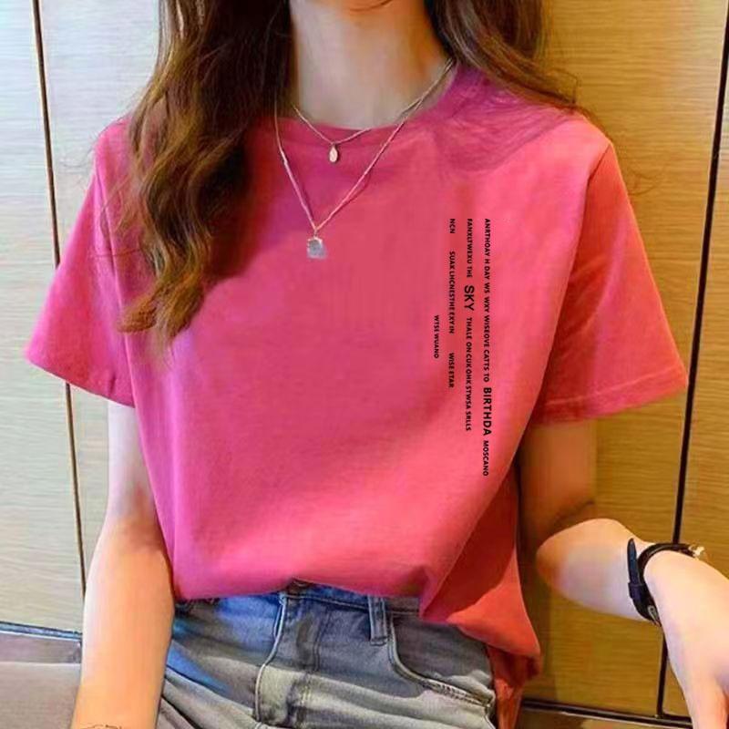 

Корейская одежда женская футболка с короткими рукавами женская футболка с круглым вырезом свободная модная футболка женская с рисунком из мультфильмов 4XL