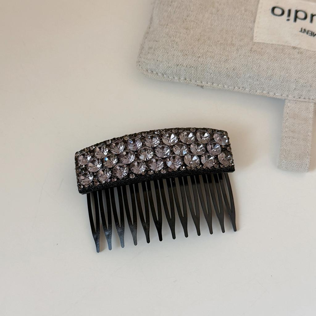 Korean light luxury shiny full diamond inverted comb hairpin new style broken hair side clip female wild bangs clip hair accessories