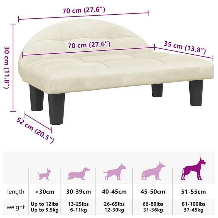 VidaXL Dog Bed, Pet Sofa with Wooden Frame, Basket for Puppies Indoor House, Cream 171944