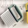 Feliator Wavy Crinkle Cutter Stainless Steel Blade Comfort Grip Kitchen Vegetable Slicer Green 3.5x2.8in