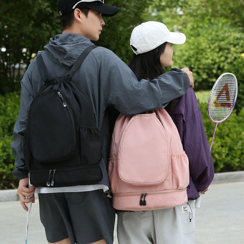 Mochila para Raquete de Tênis Acomoda 2 Raquetes Bolsa Esportiva de Badminton Grande Capacidade Mochila de Academia Bolsa Profissional de Fitness com Compartimento para Sapatos