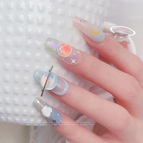 10 sztuk Planet Style 3D ozdoby do paznokci musujące DIY ozdoby do Manicure biżuteria akcesoria rzemieślnicze dla kobiet dziewczyna