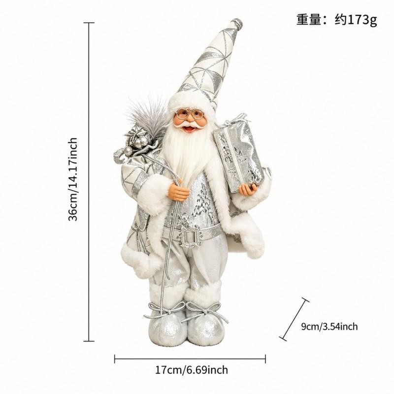 12 Inch Standing Santa Claus Plush Figurine Christmas Decoration Display Ornament Home Tree Table