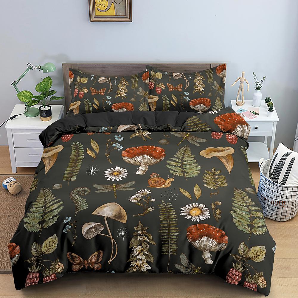 3D Bedding Set Flowers Print Duvet Cover Set with Zipper Closure Queen King Full Size Comforter Cover and Pillowcases Polyester