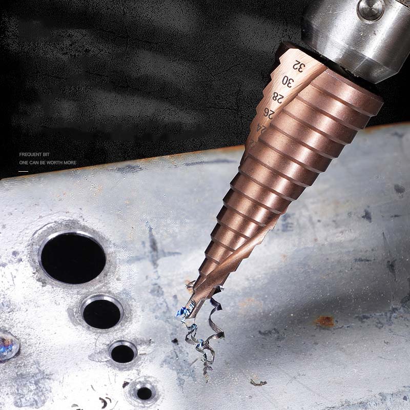 Step Drill Bit Universal Drilling Ultra-Hard Tapered Step Drill Bit for Metal Stainless Steel Multi-Functional Reaming Tool