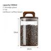Thickened Glass Sealed Jar with Wooden Lid Waterproof Moisture-proof Coffee Bean Storage Tray Transparent Tea Cereal Containerr