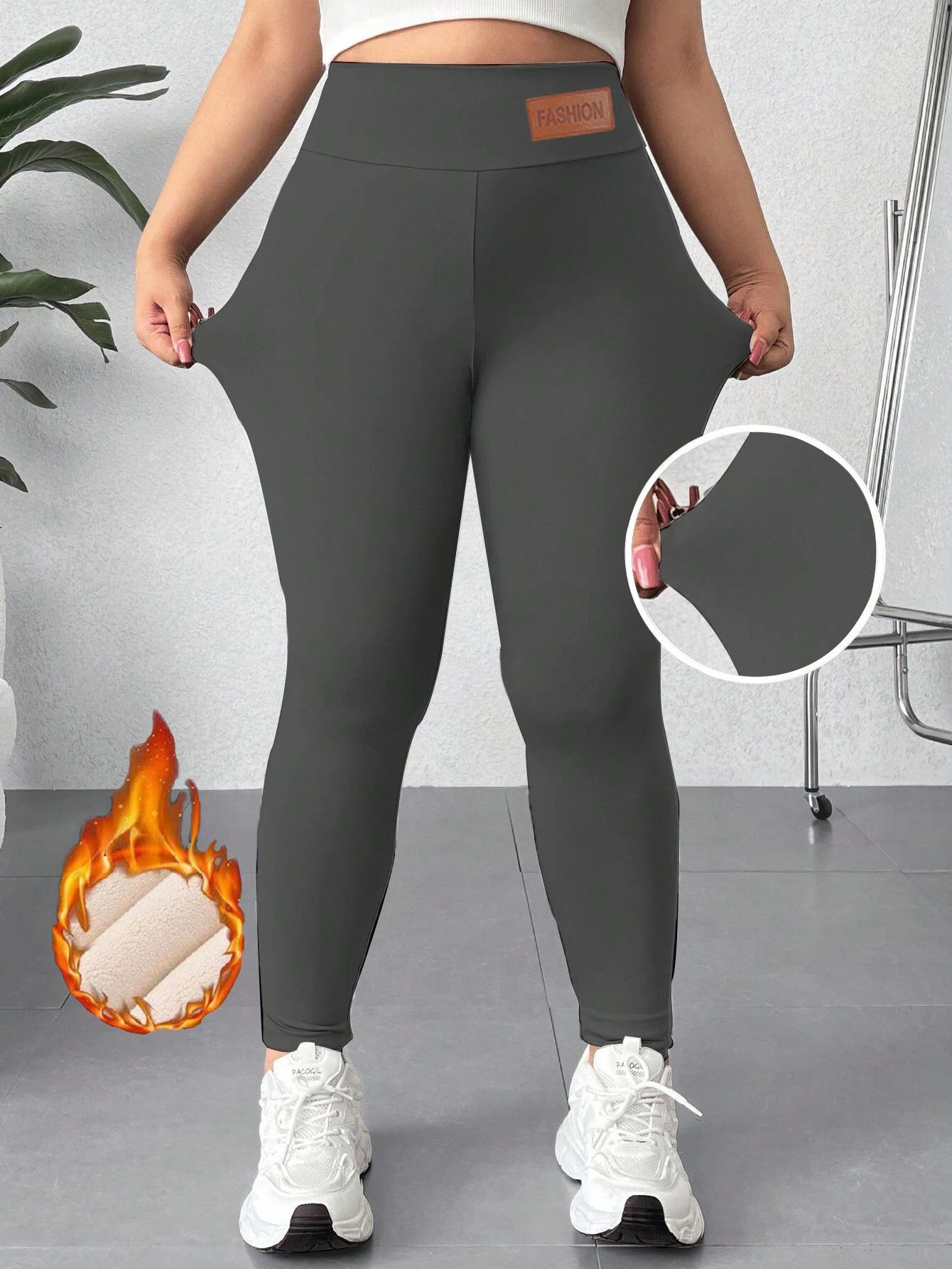 

Женские флисовые леггинсы из овечьей шерсти больших размеров, с высокой талией, теплые, эластичные, облегающие, узкие брюки-карандаш 4XL