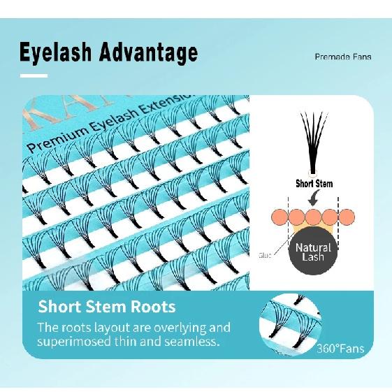 Lakanaku 320 Fans Premade Volume Fans 3D 4D 5D 6D Soft Cashmere Matte Eyelashes Large Capacity Cilios Individual Lash Extension