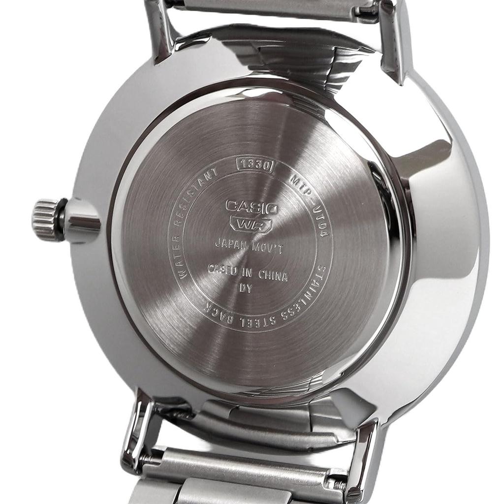 CASIO Standard Quartz Men’s Watch White Dial Metal Band MTP-VT04D-7E (Parallel Import)