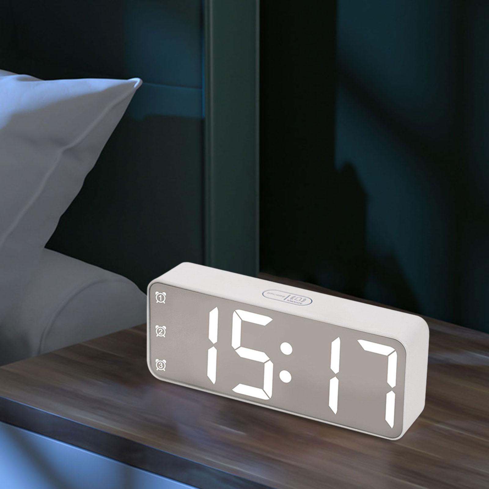 RGB Alarm Clock Desk Multifunctional LED Clock for Living Room Office Cafe белый