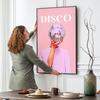 Pink Disco Print Vintage Wall Decoration Girl Ball Art Cavas Painting Pink Dormitory Decoration