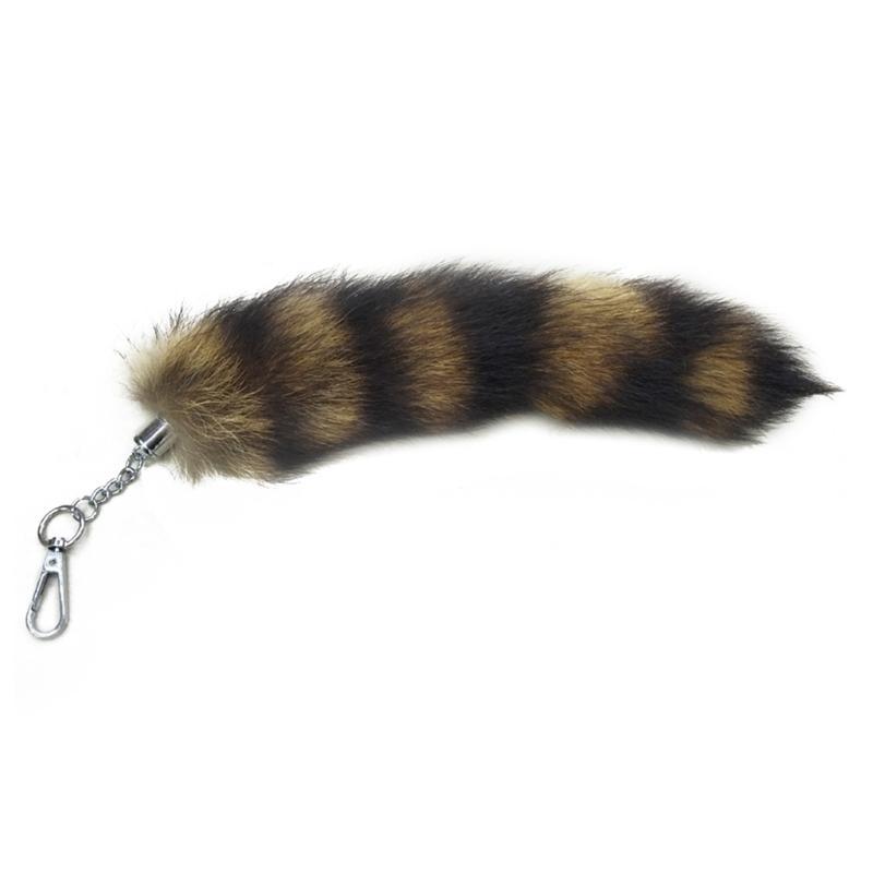 New Fashion Wolf Tail Fur Keychains Unisex Pendant Car Keyring Holder Key Chains Charm Bag Accessories Gifts