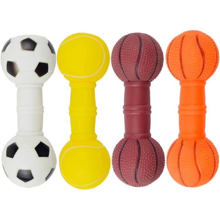 

Пищалки 4 шт. Игрушка для жевания для щенков, виниловая гантель, пищащая палочка, интерактивная игрушка для прорезывания зубов для маленьких собак