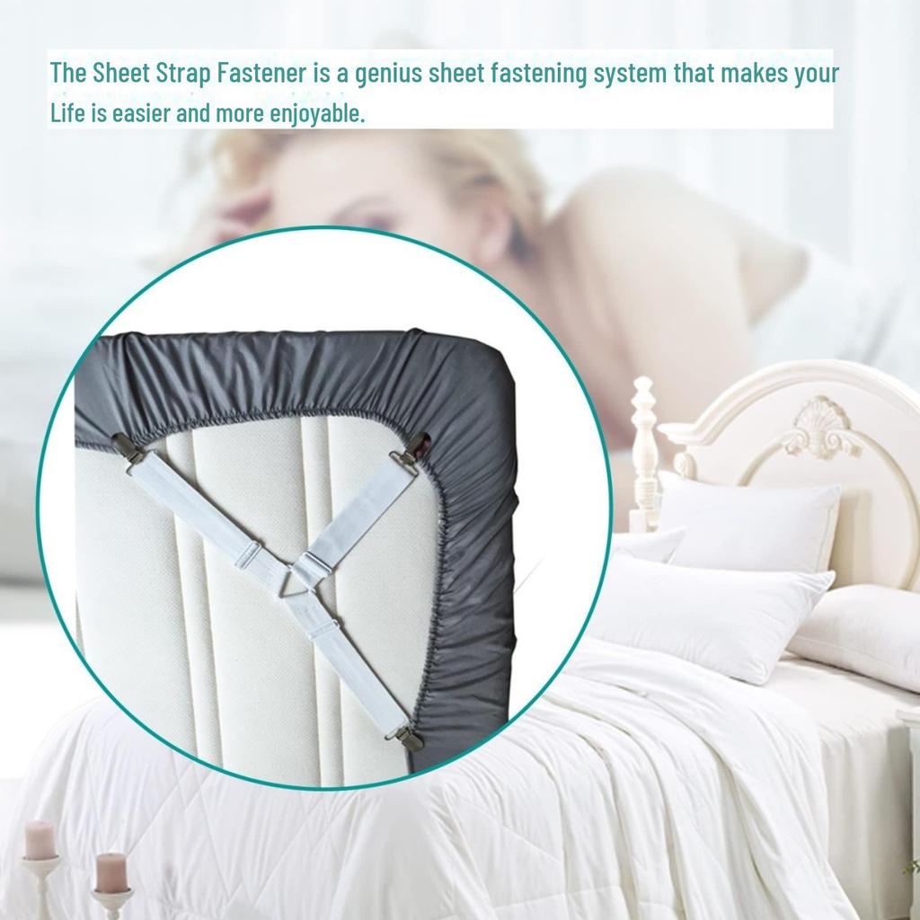 Nastavitelný protiskluzový držák prostěradla s designem Tri-Clamp