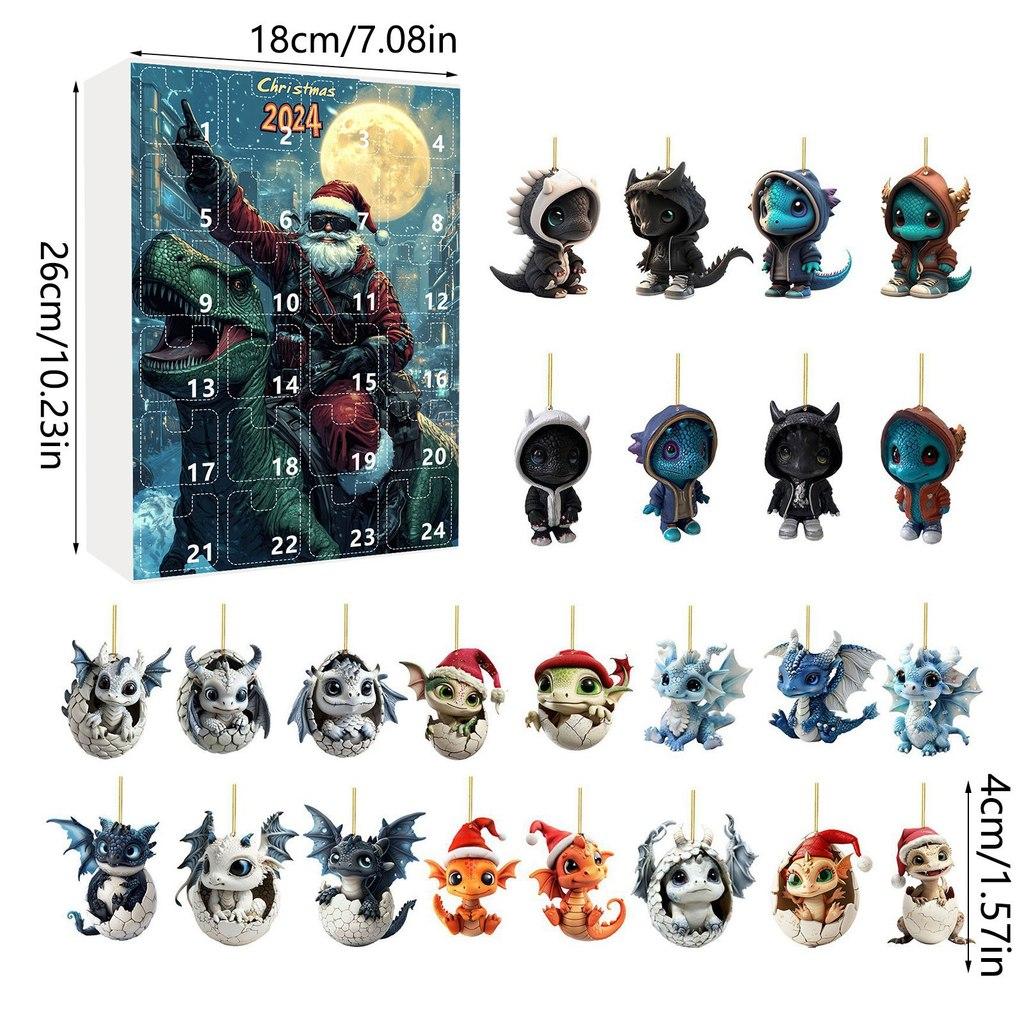 Christmas Countdown Dragon Acrylic Mini Ornament Gift For Holiday Decor