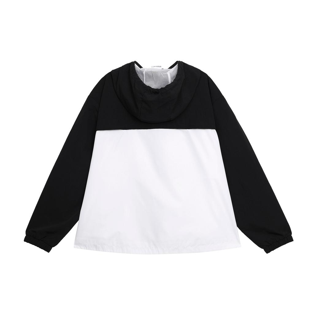 Adidas Neo W Util Wb3 Color Block Drawstring Loose Hooded Long Sleeve Jacket Women jackets Black White HN2321