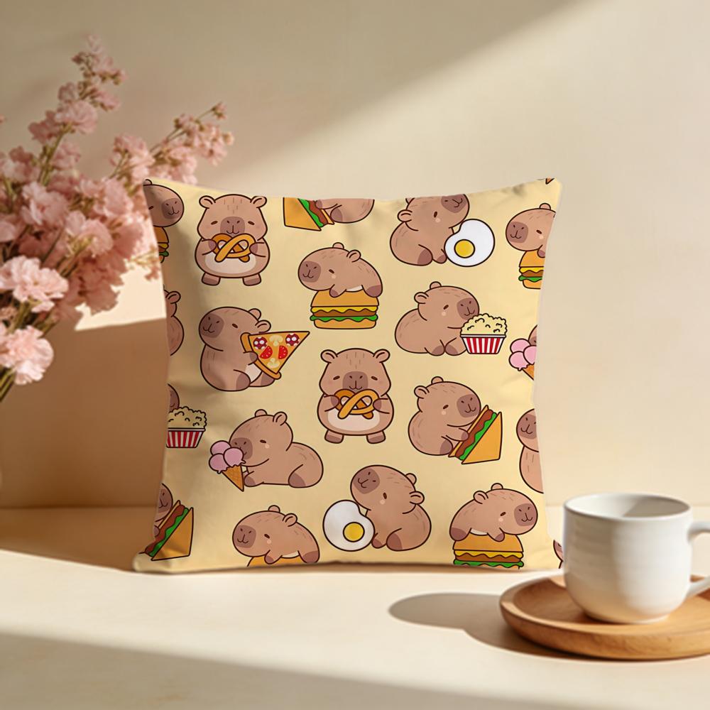 Chill Capybara Cushion Cover Soft Pillow Cases for Home Bedroom Living Room Sofa
