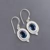 London Blue Topaz Gemstone 925 Sterling Silver Handmade Dangle Earrings 1.5" For Her EE-1-6
