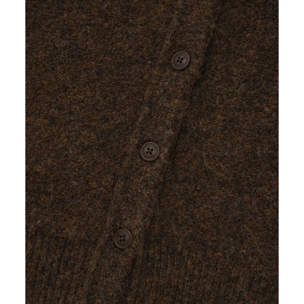 Covernat Logo V-Neck Cardigan Melange Sweater Women sweater Brown CO2304KT81BR