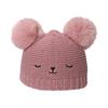 ins European and American fashion winter new double hairball wool hat pullover hat girls children's cartoon knitted hat 2025
