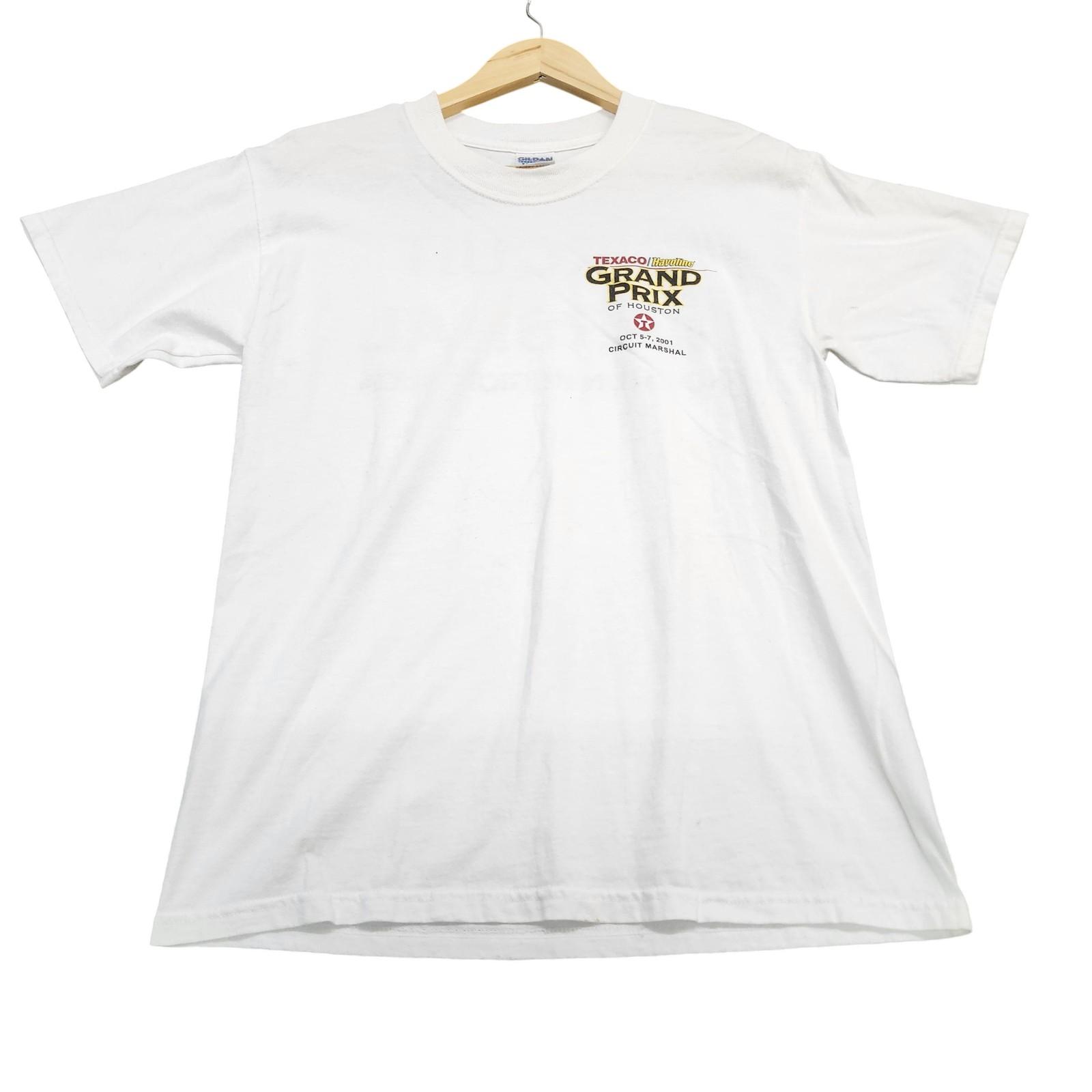 Vintage 2001 Texaco Havoline Grand Prix of Houston SCCA Mens M White Unisex T-Shirt L