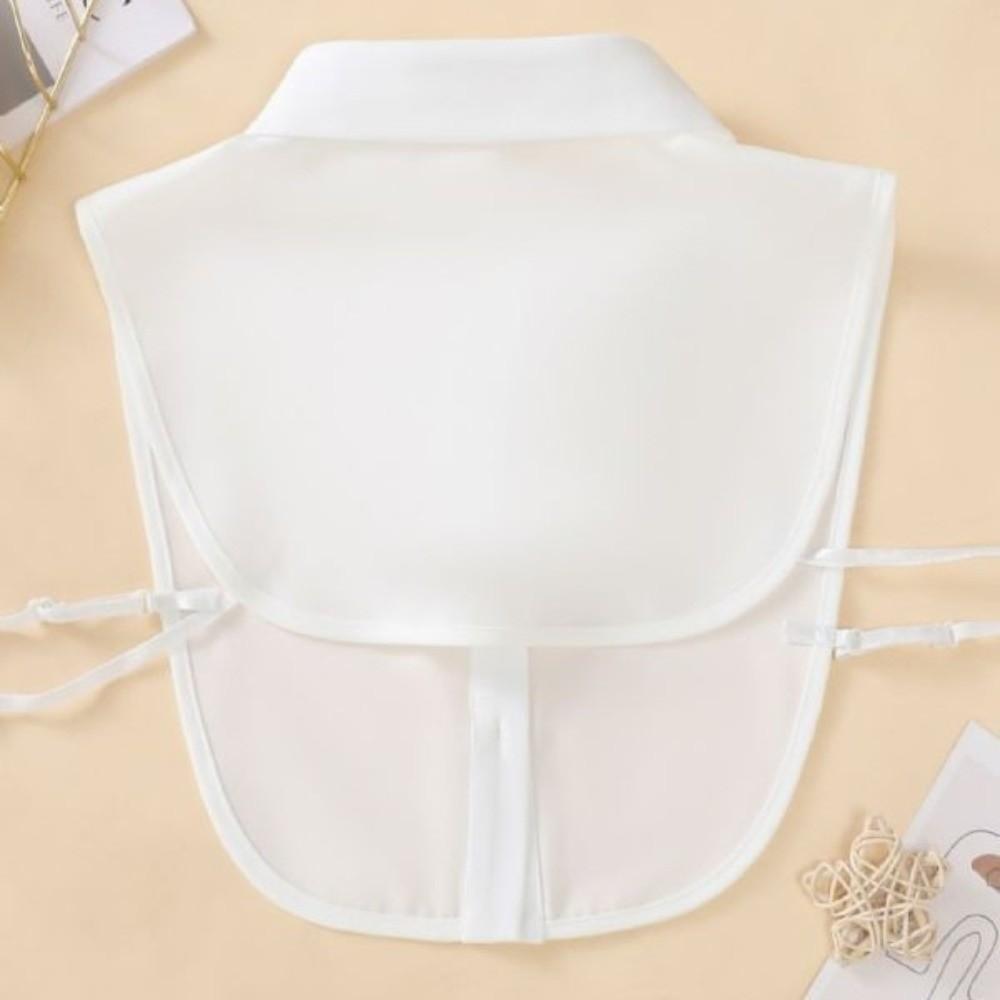 White Chiffon Detachable Collar Rhinestone False Collar Elegant Fake Collar Women