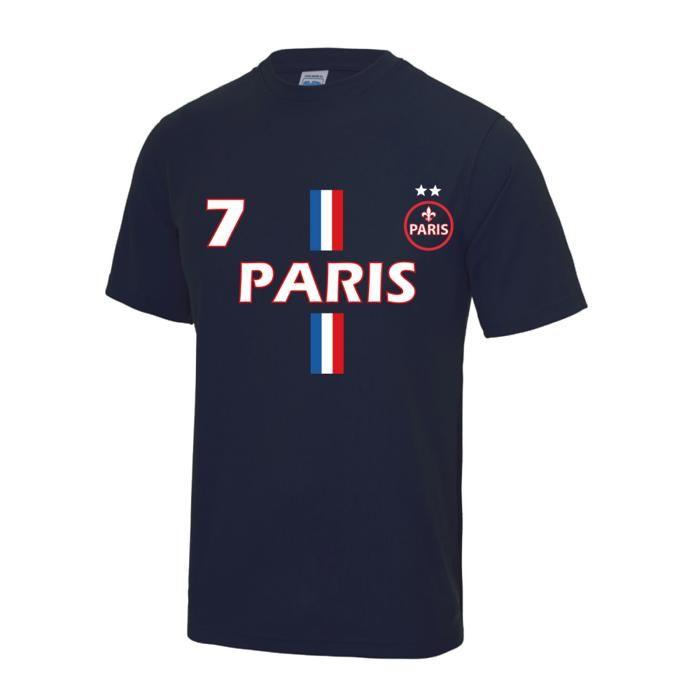 Maillot Homme Inspiré Paris – Collection 2 Étoiles – Édition Champions - Bleu