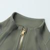 In Stock: LU Women's Slim Fit Yoga Jacket with Gold Zipper - Stand Collar Running Top
