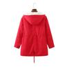 Womens Warm Fleece-Lined Hooded Cotton Coat Mid-Length Straight Fit Winter Daily Wear
