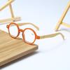 New Retro Bamboo Round Reading Glasses with Smart Zoom & Spring Temple in Hong Kong Style