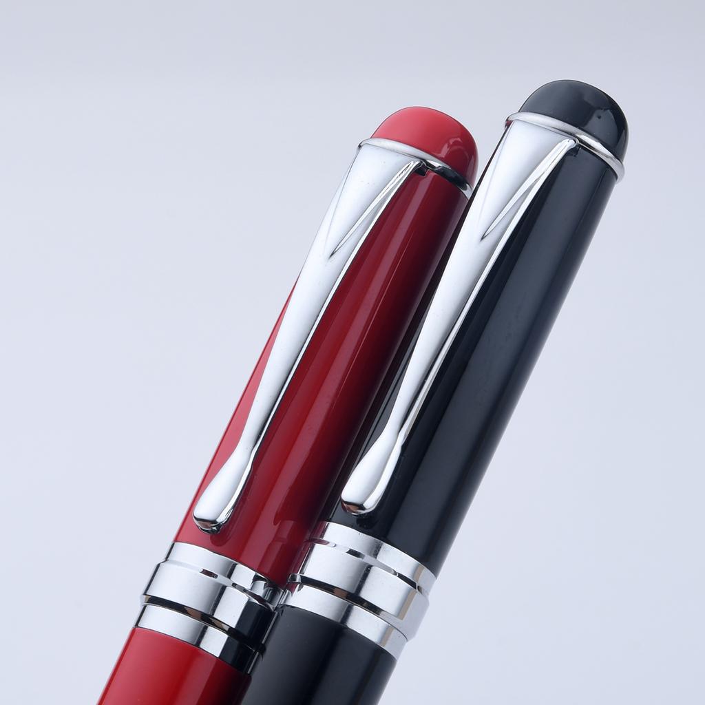 AISIPENS 2026 Luxury Black/Red Metal Ballpoint Pen with Silver Trim, Custom Logo Business Office Gift Pen
