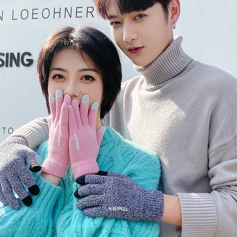 Warm Touch Screen Mitten Thicken Non-slip Gloves Fashion Knitted Gloves  Men Women