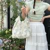 41 Large capacity lace butterfly canvas tote bag commute to work sundries sorting handbag