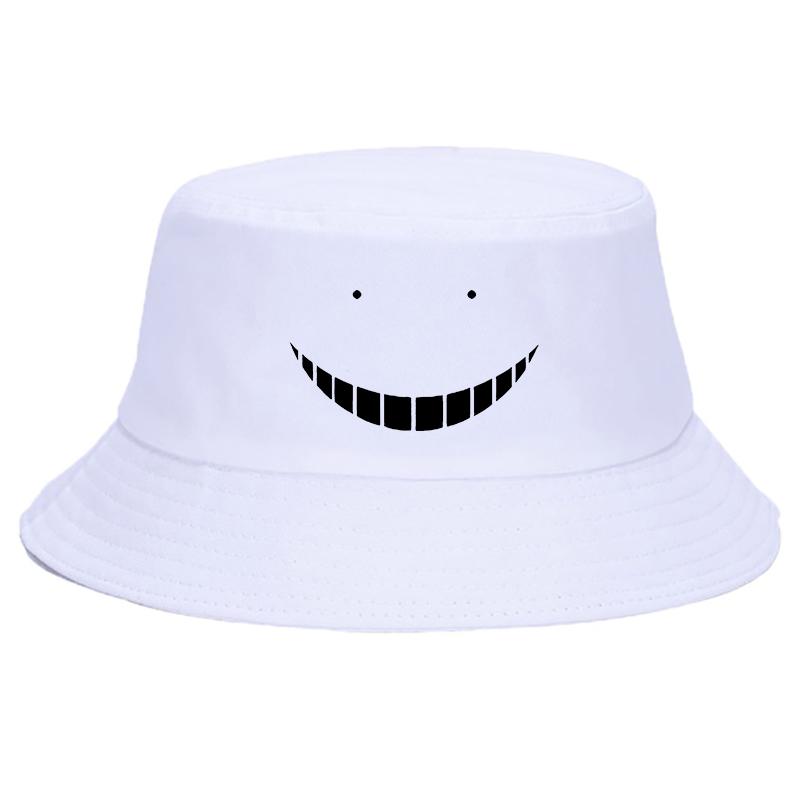 Anime Assassination Classroom Letní klobouk Dámské Unisex Panama Bucket Cap Design Ploché hledí Harajuku Bucket Hat Fisherman Hat