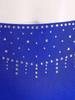 2-Piece Latin Dancewear Set for Womens - Sparkly Rhinestone One Shoulder Crop Top and Feather Back Briefs for Chacha Tango Belly Dance