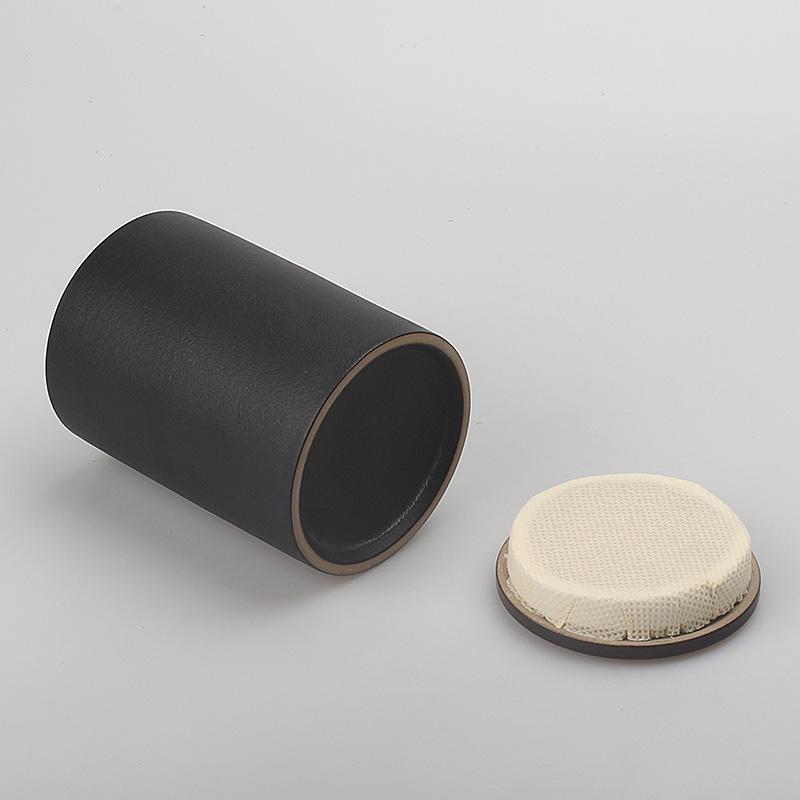 Black Ceramic Tea Can Sealed Candy Nut Box Creative Jewelry Cotton Swab Box Portable Kung Fu Tea Set Retro Kitchen Container New