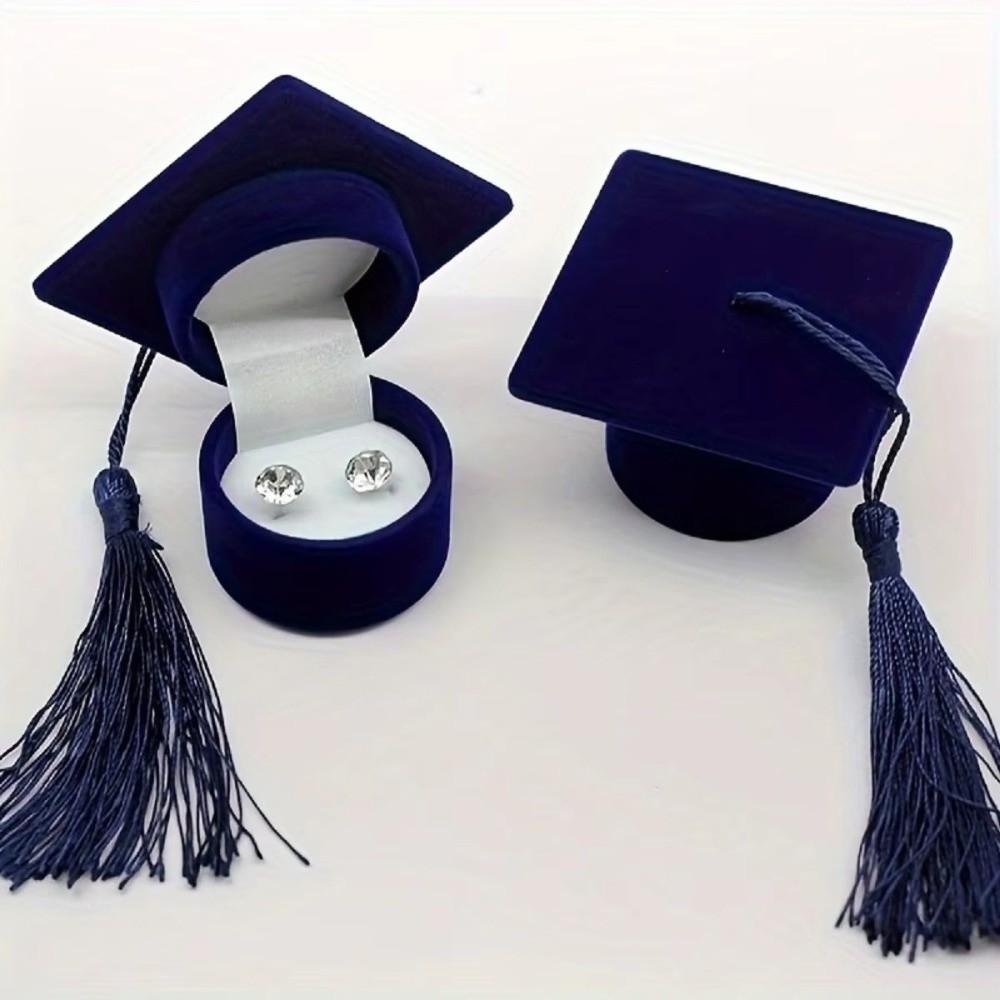Creative Jewelry Storage Box Composites Earrings Packaging Box Doctoral Hat Ring Box Jewelry Gift