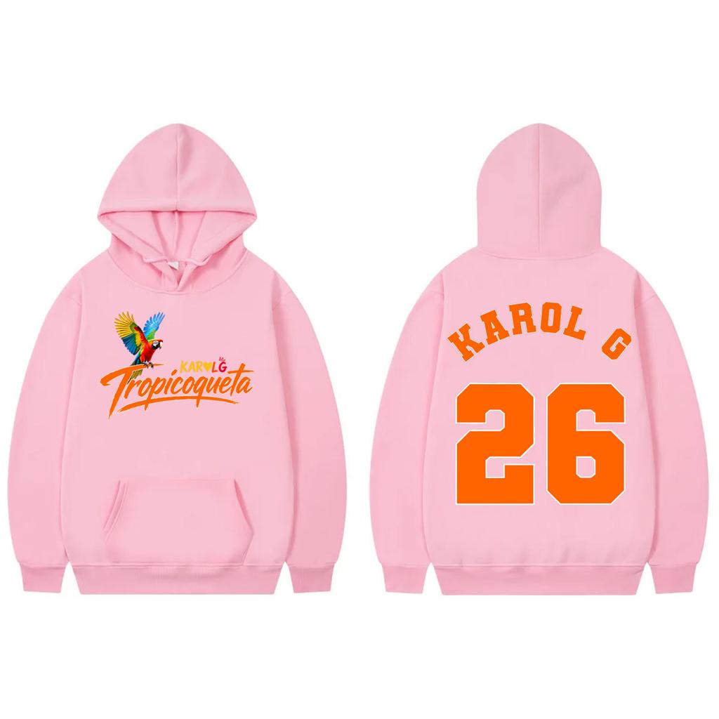Singer Karol G Tropicoqueta Tour 2026 Print Hoodies Fashion Y2k Oversized Hooded Sweatshirts Unisex Casual Fleece Pullovers