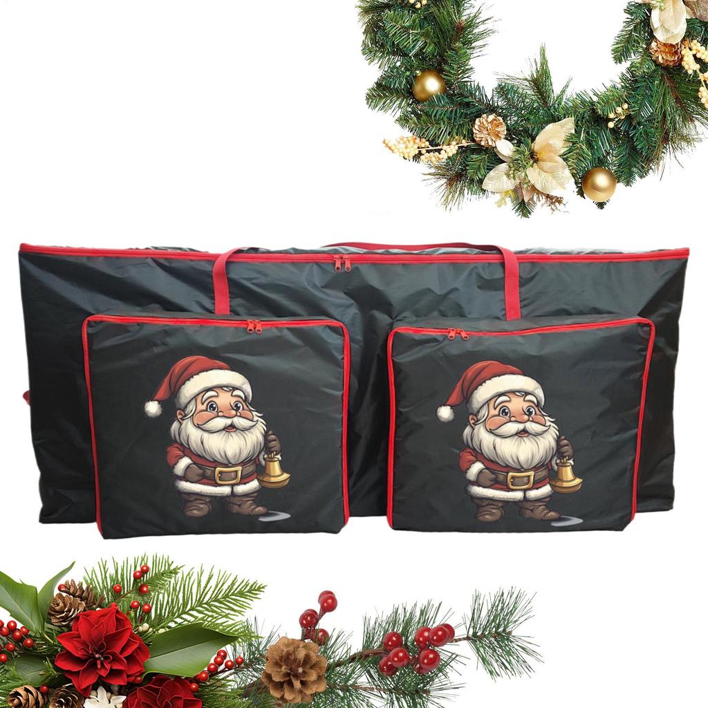 Christmas Tree Storage Waterproof Christmas Wreath Container Dustproof Bag for Holiday Ornaments Lighting Strings Decorations