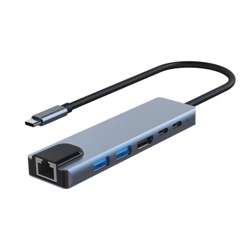 8-in-1 Expansion Dock for Apple Laptops: Multi-Port Hub with USB, Network, Type-C, and Card Reader Support