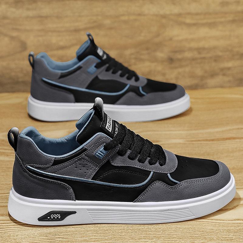 Outdoor Men's Shoes Spring and Summer Breathable New Student Leather Green Board Shoes Men's Versatile Casual Trendy Shoes