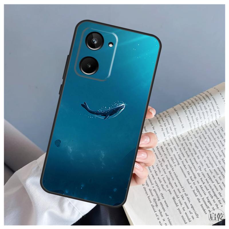 Blue Whale For Realme C61 C63 C71 C55 C67 C51 C75 C65 C53 C35 11 12 13 14 Pro Plus GT6 GT7 15 Pro Case