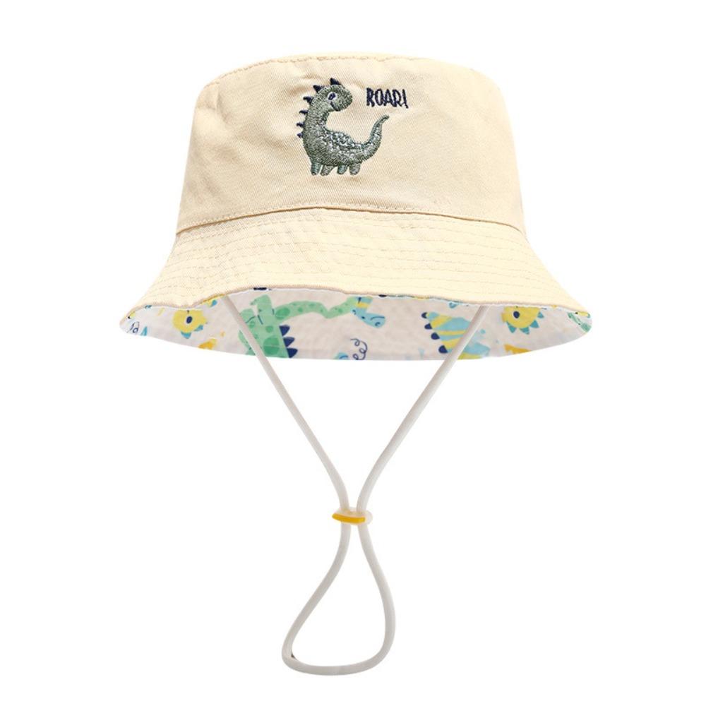 

Embroidery Kids Bucket Hat Windproof Baby Capybara Sun Cap Cute Children Fisherman Hat Beach Style 1