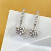 6.5mm Drop Dangle Moissanite Earrings S925 Sterling Silver Linear Chain Fine Jewelry For Women